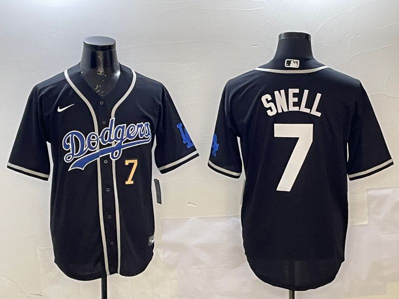 Men Los Angeles Dodgers #7 Snell Black Fashion Game 2025 Nike MLB Jersey style 6->los angeles dodgers->MLB Jersey